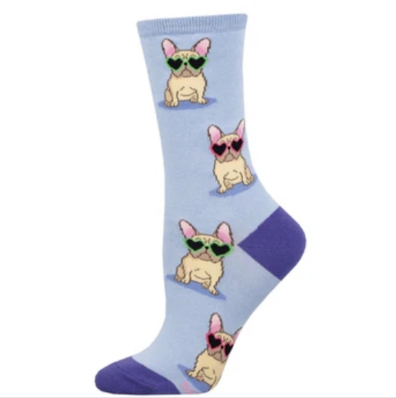 Socks Women's "Frenchie Dog Fashion" Socks women's Size 5-10.5 - Picture 1 of 10